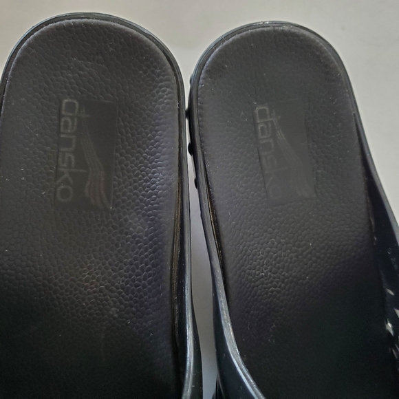 DANSKO PIPPA Sz 10 EU 41 Black Laser Cut Rubber Comfort Mule Clog Slip On EUC! - Picture 10 of 15